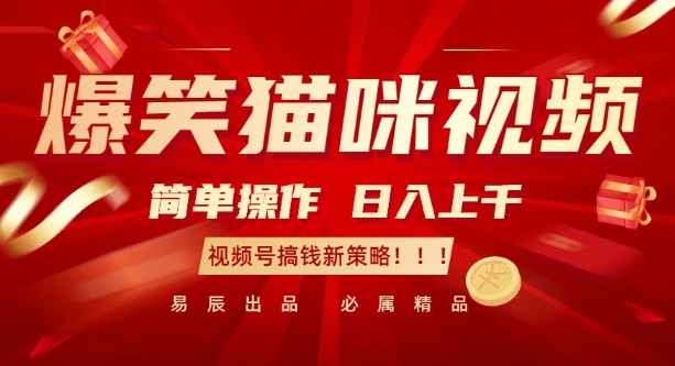 爆笑猫咪视频：简单操作，日入过K，视频号搞钱新策略【揭秘】-58创网