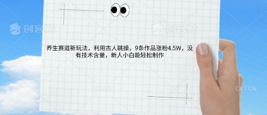 AI养生赛道新玩法，10条作品涨粉5.2W，操作简单，新人小白能轻松制作-58创网
