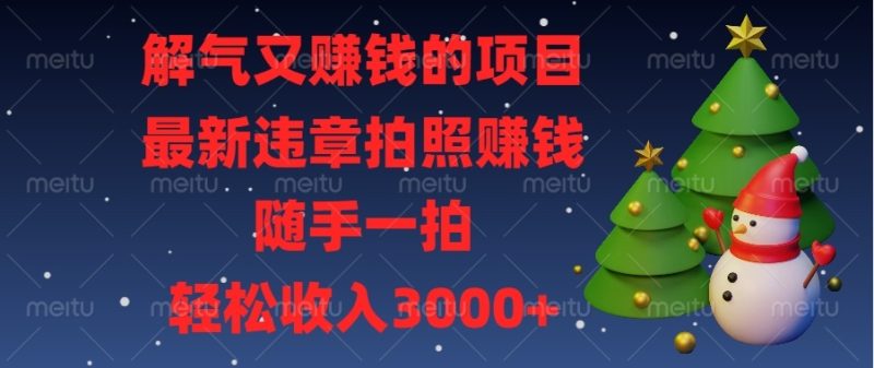 解气又赚钱的项目，最新违章拍照赚钱，随手一拍，轻松收入3000+-58创网