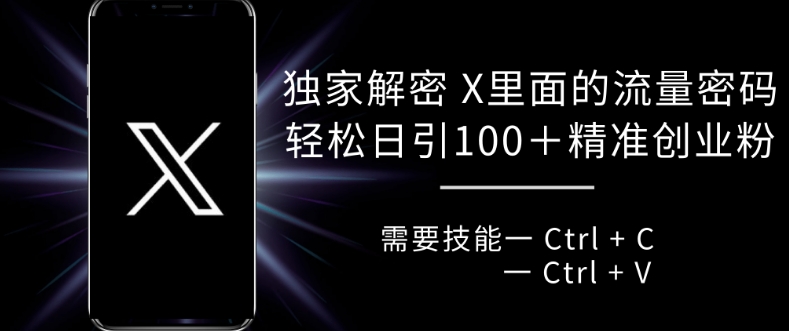独家解密 X 里面的流量密码，复制粘贴轻松日引100+-58创网