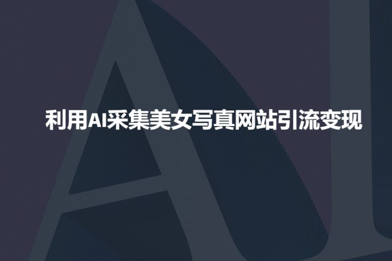 利用AI采集美女写真网站引流变现，引流嘎嘎的-58创网