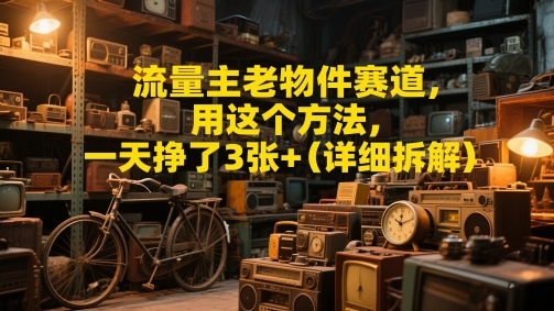 流量主老物件赛道，用这个方法，一天挣了3张+(详细拆解)-58创网