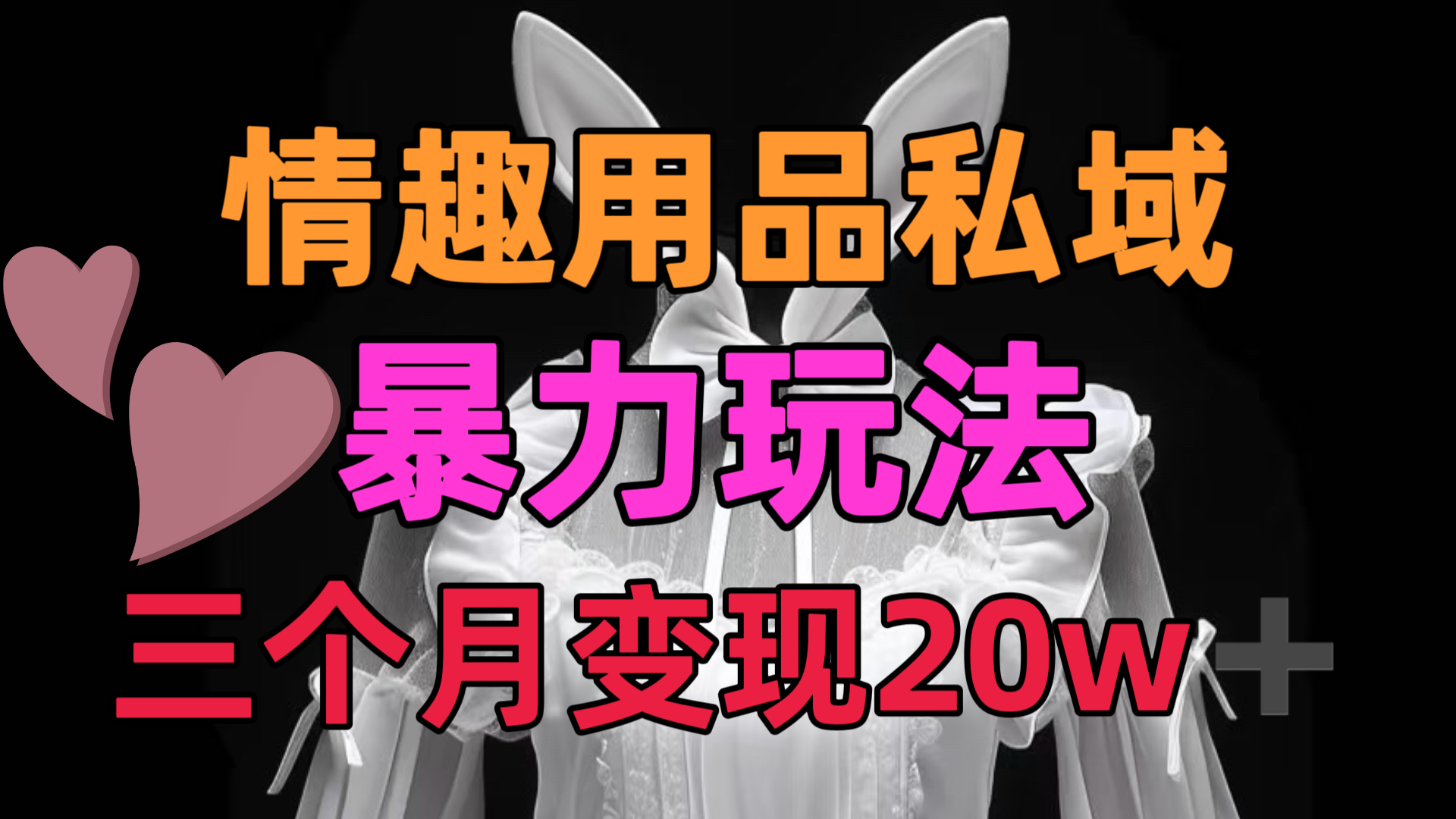 情趣用品私域，25年最新暴力玩法，三个月变现20w-58创网