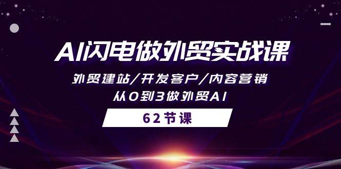 AI闪电做外贸实战课，外贸建站/开发客户/内容营销/从0到3做外贸AI-62节-58创网