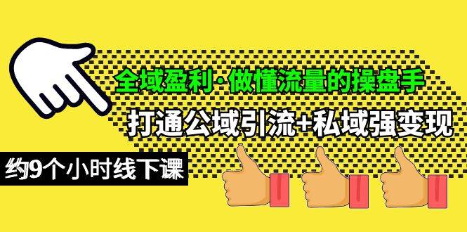 全域盈利·做懂流量的操盘手，打通公域引流+私域强变现，约9个小时线下课-58创网