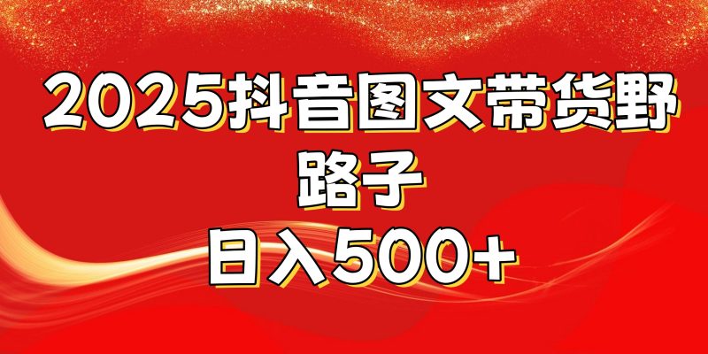 2025抖音图文带货野路子，暴力起号日入500+-58创网