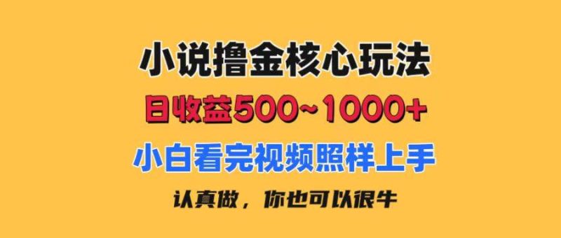 小说撸金核心玩法，日收益500-1000+，小白看完照样上手，0成本有手就行-58创网