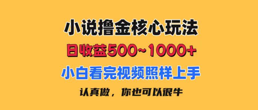 小说撸金核心玩法，日收益500-1000+，小白看完照样上手，0成本有手就行-58创网