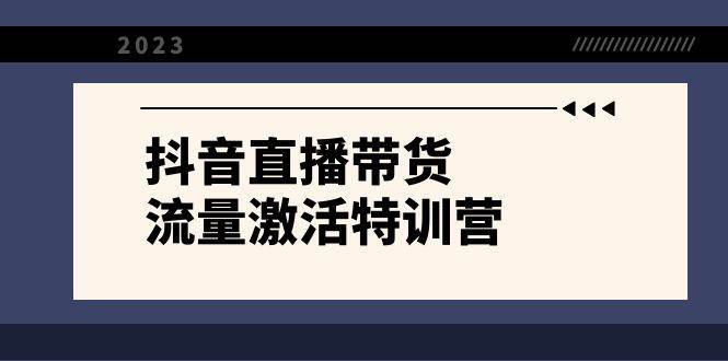 抖音直播带货-流量激活特训营，入行新手小白主播必学（21节课+资料）-58创网