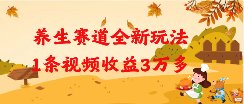 养生赛道全新玩法，1条视频就有3万多的收益-58创网