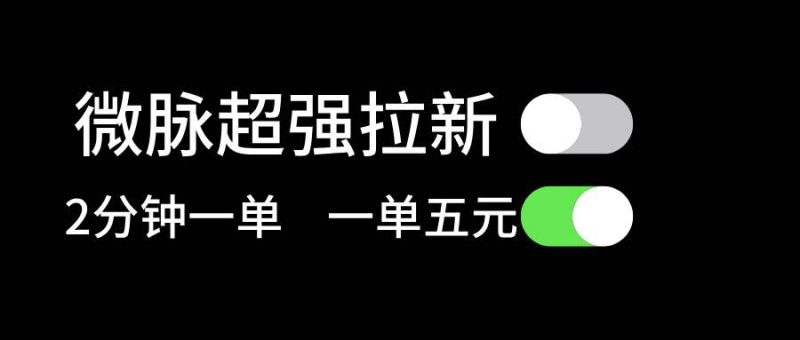 微脉超强拉新， 两分钟1单， 一单利润5块，适合小白-58创网