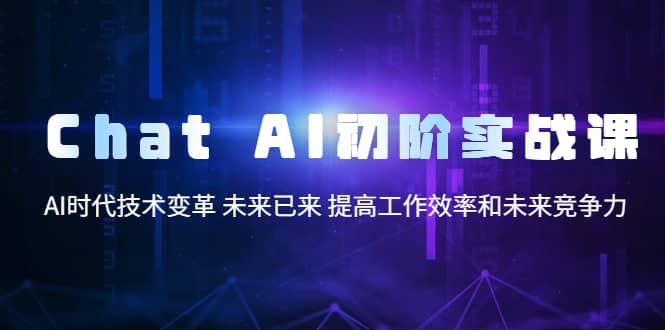 Chat AI初阶实战课，AI时代技术变革 未来已来 提高工作效率和未来竞争力-58创网