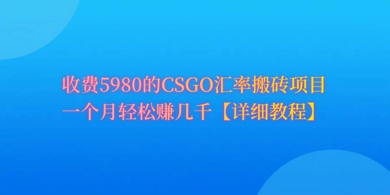 CSGO装备搬砖，月综合收益率高达60%，你也可以！-58创网