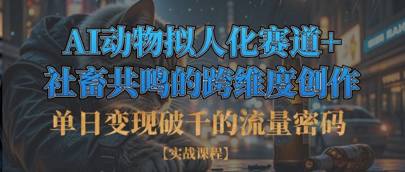 单日变现破千的流量密码,AI动物拟人化赛道+社畜共鸣的跨维度创作-58创网