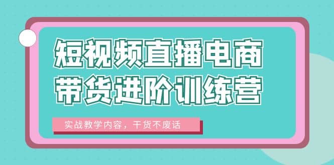短视频直播电商带货进阶训练营：实战教学内容，干货不废话-58创网