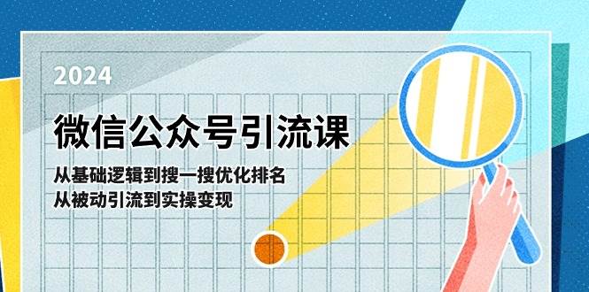 微信公众号实操引流课-从基础逻辑到搜一搜优化排名，从被动引流到实操变现-58创网