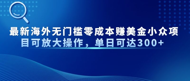 最新海外无门槛美金小众项目可放大操作，单日可达300+-58创网