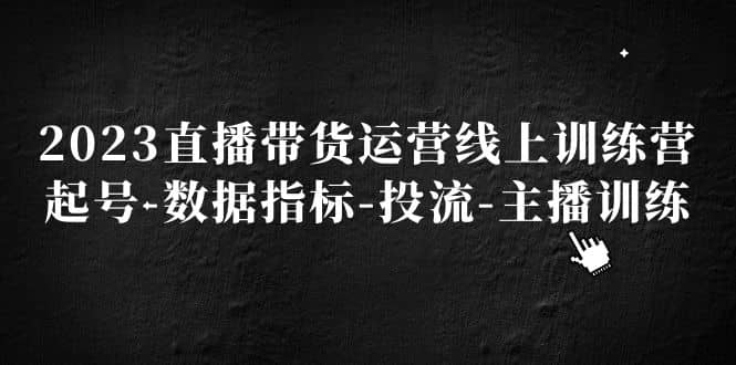 2023直播带货运营线上训练营，起号-数据指标-投流-主播训练-58创网