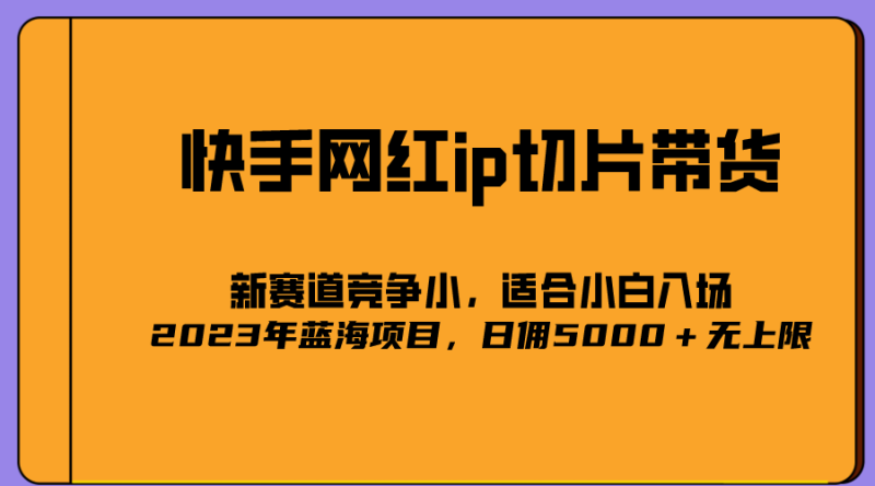 2023爆火的快手网红IP切片，号称日佣5000＋的蓝海项目，二驴的独家授权-58创网