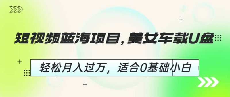 短视频蓝海项目，美女车载U盘，轻松月入过万，适合0基础小白-58创网