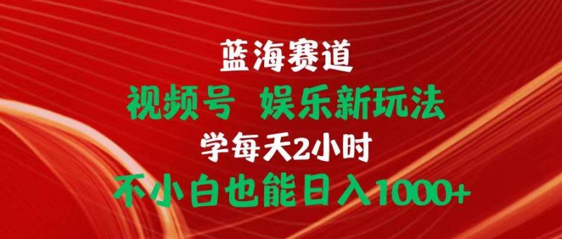 蓝海赛道视频号 娱乐新玩法每天2小时小白也能日入1000+-58创网