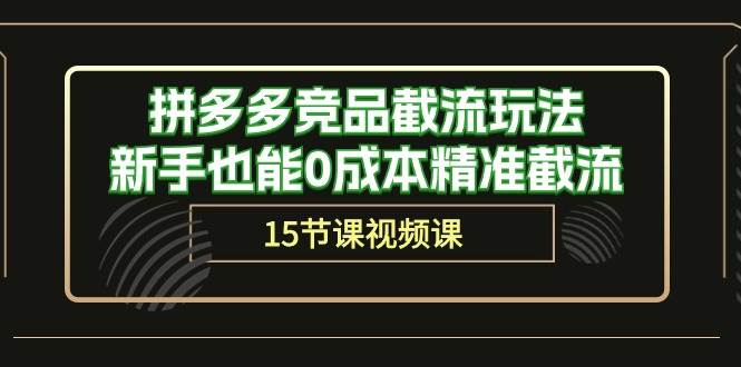 拼多多竞品截流玩法，新手也能0成本精准截流（15节课）-58创网