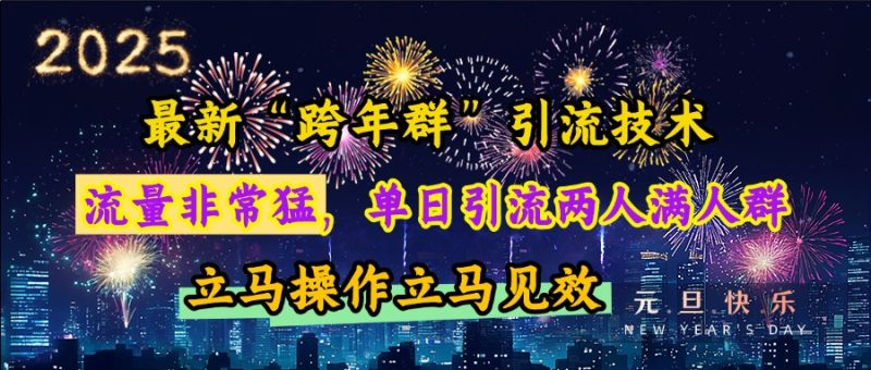 最新“跨年群”引流，流量非常猛，单日引流两人满人群，立马操作立马见效-58创网