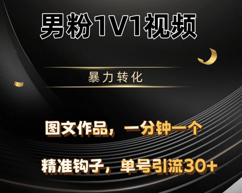 男粉1V1视频，硬改摄像头，高客单暴力转化，单日600+-58创网