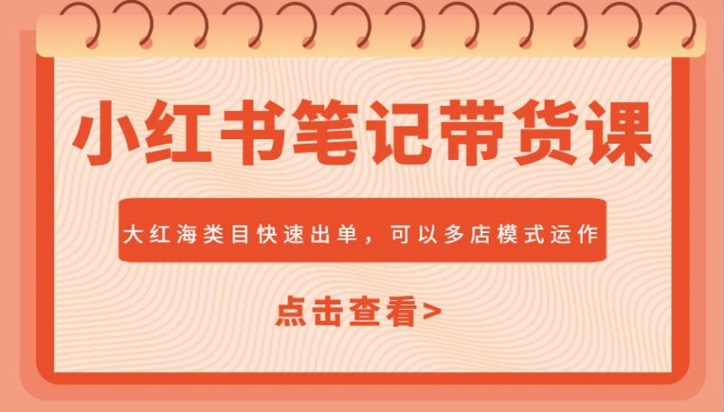 小红书笔记带货课，大红海类目快速出单，市场大，可以多店模式运作(更新)-58创网