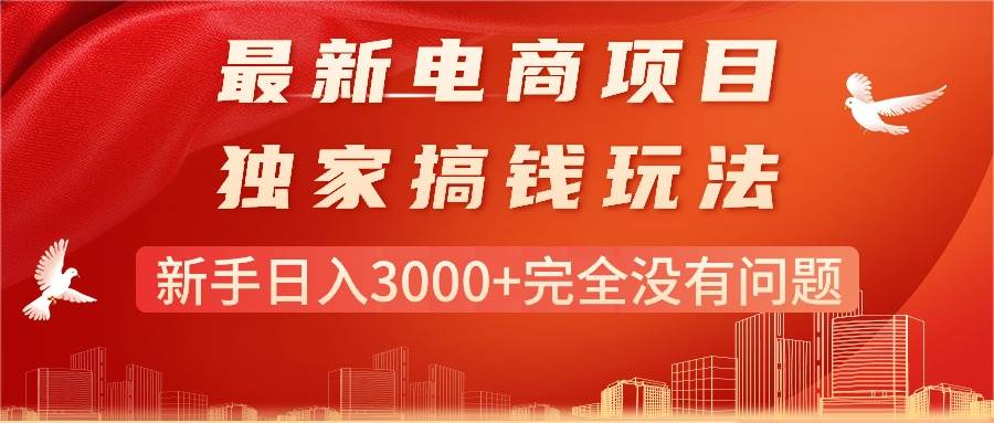 最新电商项目-搞钱玩法，新手日入3000+完全没有问题-58创网