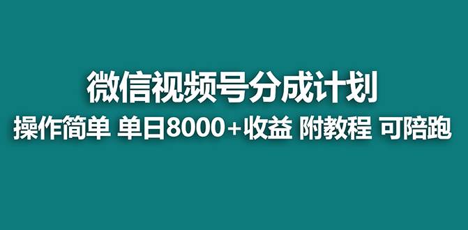 【蓝海项目】视频号分成计划，单天收益8000+，附玩法教程！可陪跑-58创网