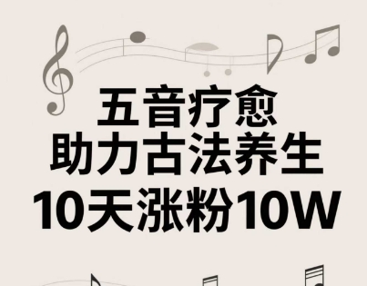 古法五音养生教程，五音疗愈的视频的制作方法，2-4小时就能学会，作者10天涨粉10W-58创网