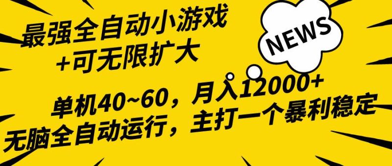 2024最新全网独家小游戏全自动，单机40~60,稳定躺赚，小白都能月入过万-58创网