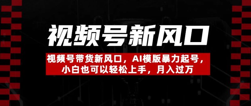 视频号带货新风口，AI模版暴力起号，小白也可以轻松上手，月入过万-58创网