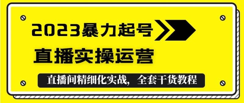 2023暴力起号+直播实操运营，全套直播间精细化实战，全套干货教程-58创网