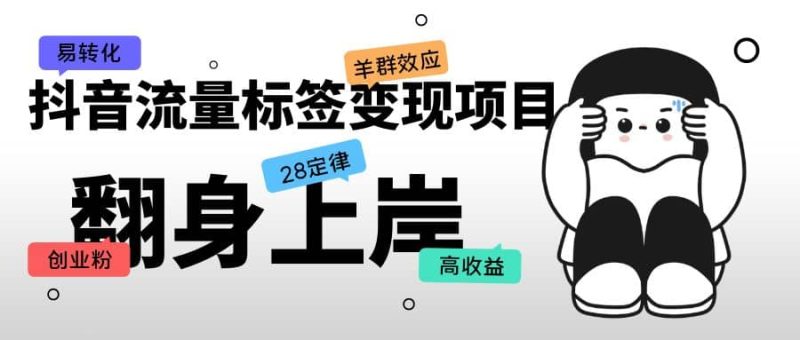抖音流量标签变现项目，抖音创业粉轻松转化，单价高收益简单-58创网