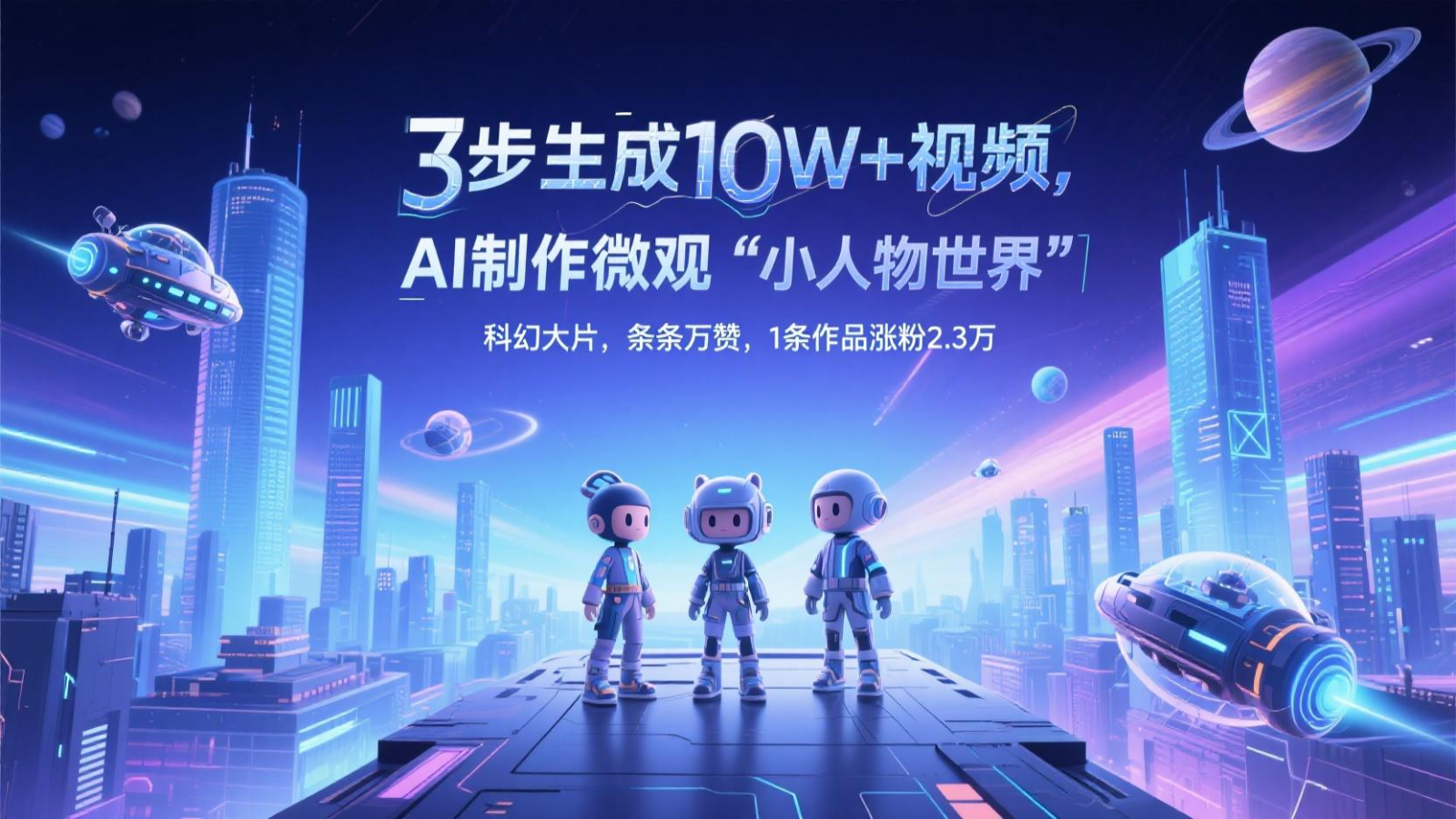 三步生成10W+视频，AI制作微观“小人物世界”科幻大片，条条万赞，1条作品涨粉2.3万-58创网