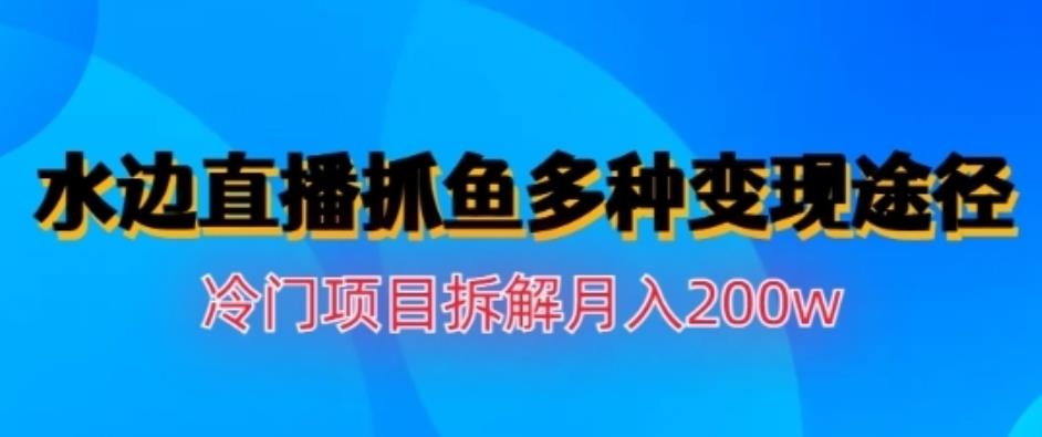 水边直播抓鱼，多种变现途径冷门项目，月入200w拆解【揭秘】-58创网