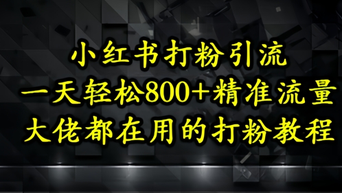 小红书打粉引流，一天轻松500+精准流量，大佬都在用的打粉教程-58创网