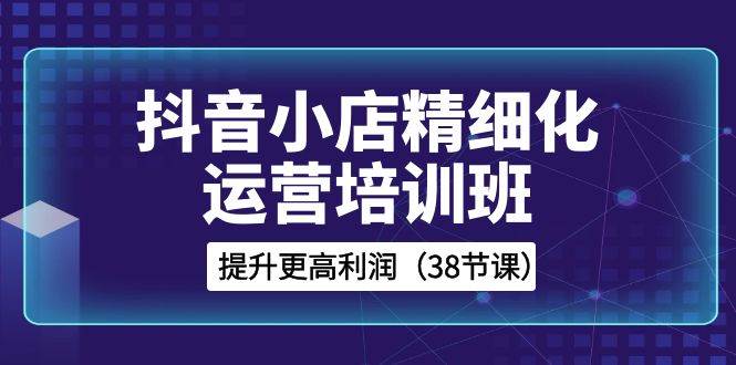 抖音小店-精细化运营培训班，提升更高利润（38节课）-58创网