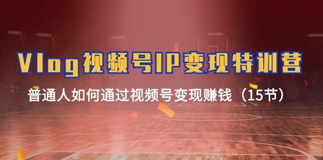 Vlog 视频号IP变现特训营，普通人如何通过视频号变现赚钱（15节）-58创网