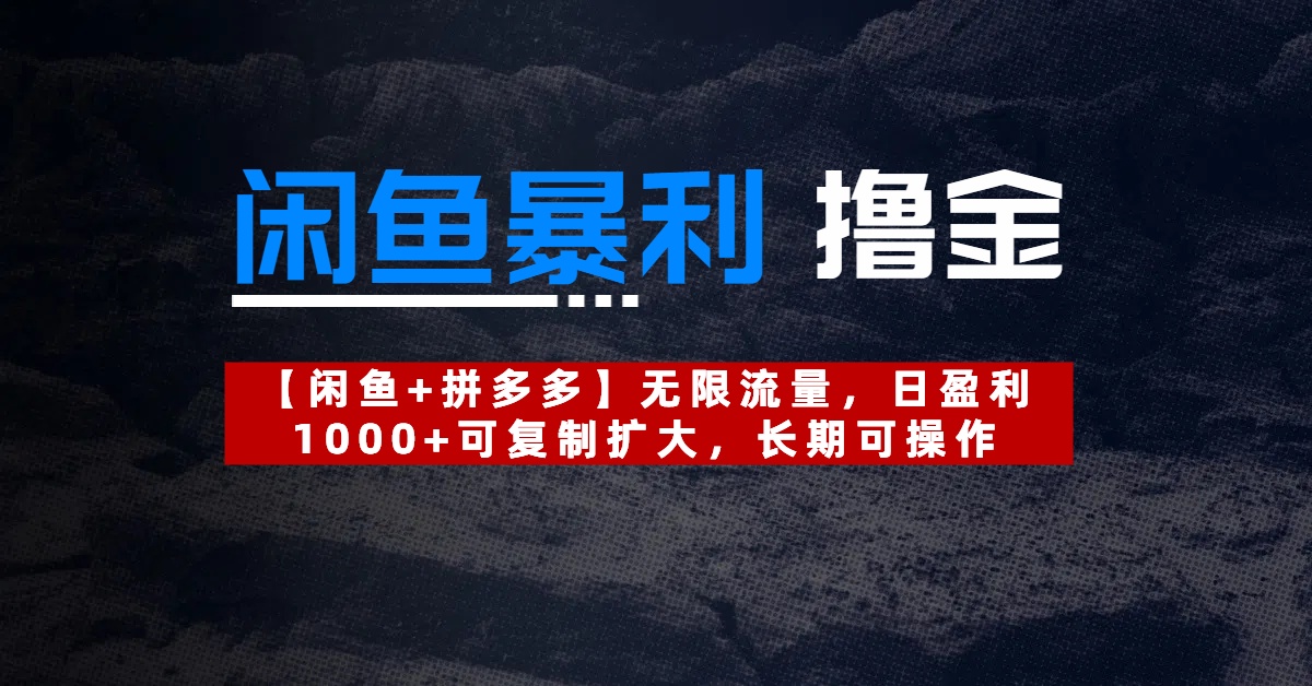 【闲鱼暴利撸金】无限流量，日盈利1000+可复制扩大，长期可操作-58创网