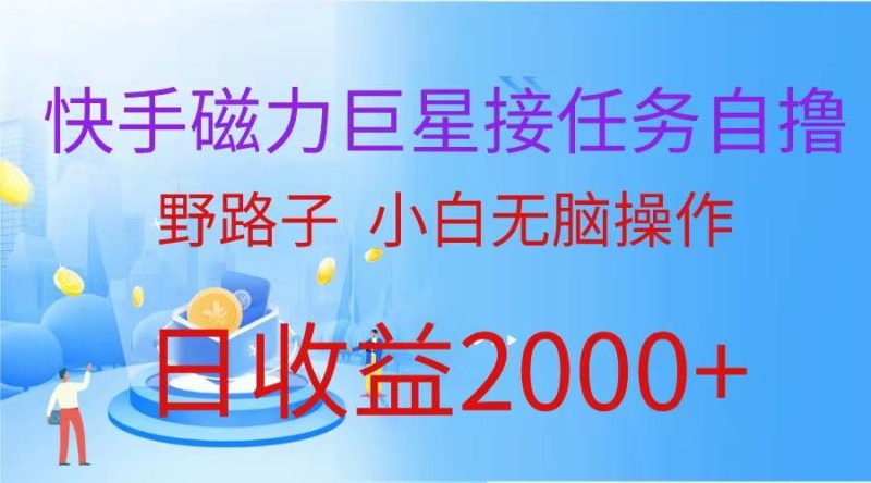 （蓝海项目）快手磁力巨星接任务自撸，野路子，小白无脑操作日入2000+-58创网