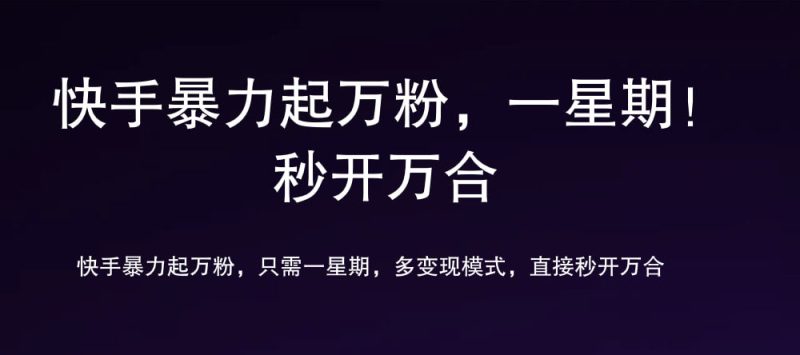 7 天万粉，吸金变现，日入斗金-58创网