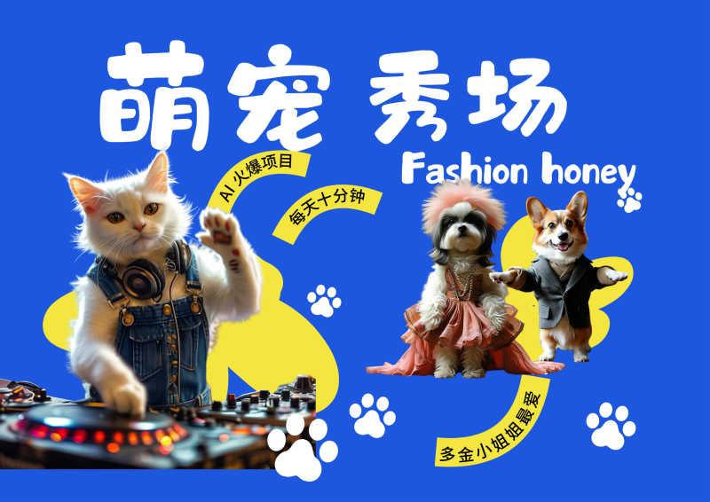 酷飒动物跳舞走秀 时尚喵FASHION汪 多金小姐姐最爱的 轻松月入破万-58创网
