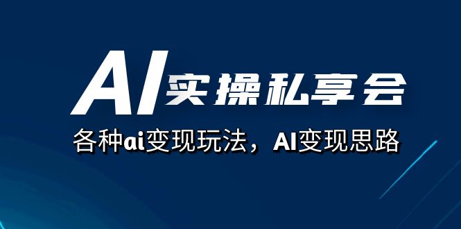 AI实操私享会，各种ai变现玩法，AI变现思路（67节课）-58创网