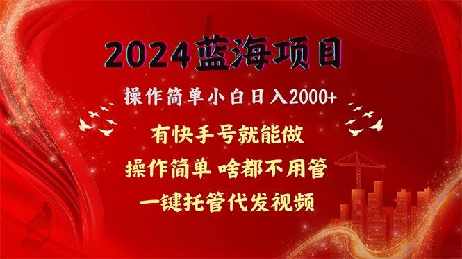 2024蓝海项目，网盘拉新，操作简单小白日入2000+，一键托管代发视频，…-58创网