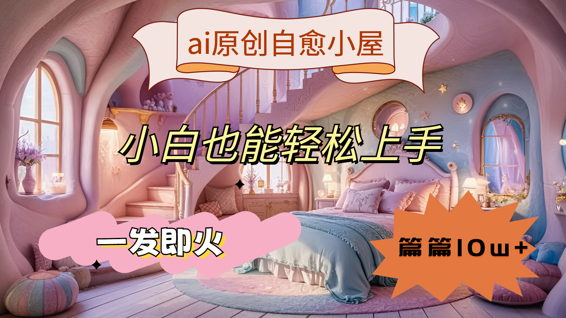 ai原创治愈小屋，小白也能轻松上手，一发即火，篇篇10w+-58创网