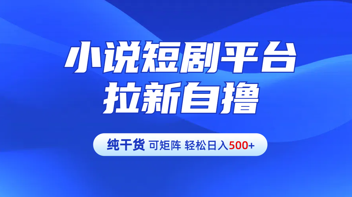 【纯干货】小说短剧平台拉新自撸玩法详解-单人轻松日入500+-58创网