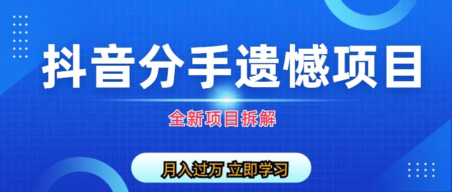 自媒体抖音分手遗憾项目私域项目拆解-58创网
